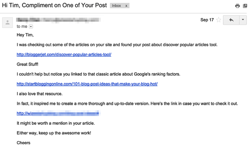 Email Outreach Example Email Outreach Example