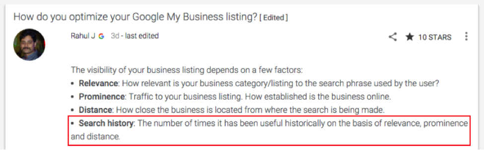 Google Posts Algorithm Information for Local Rankings and Immediately Deletes It Edited Version Rahul J