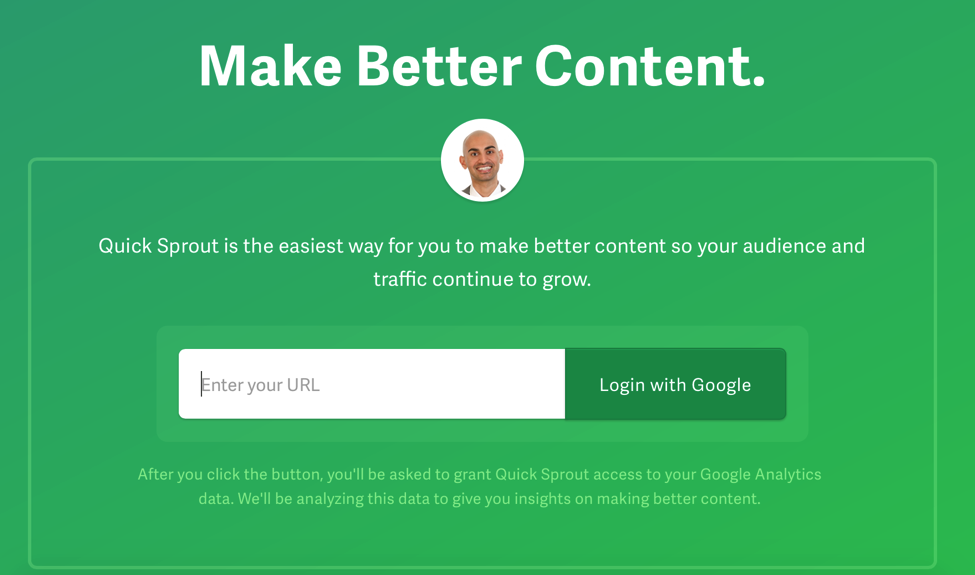 QuickSprout Homepage